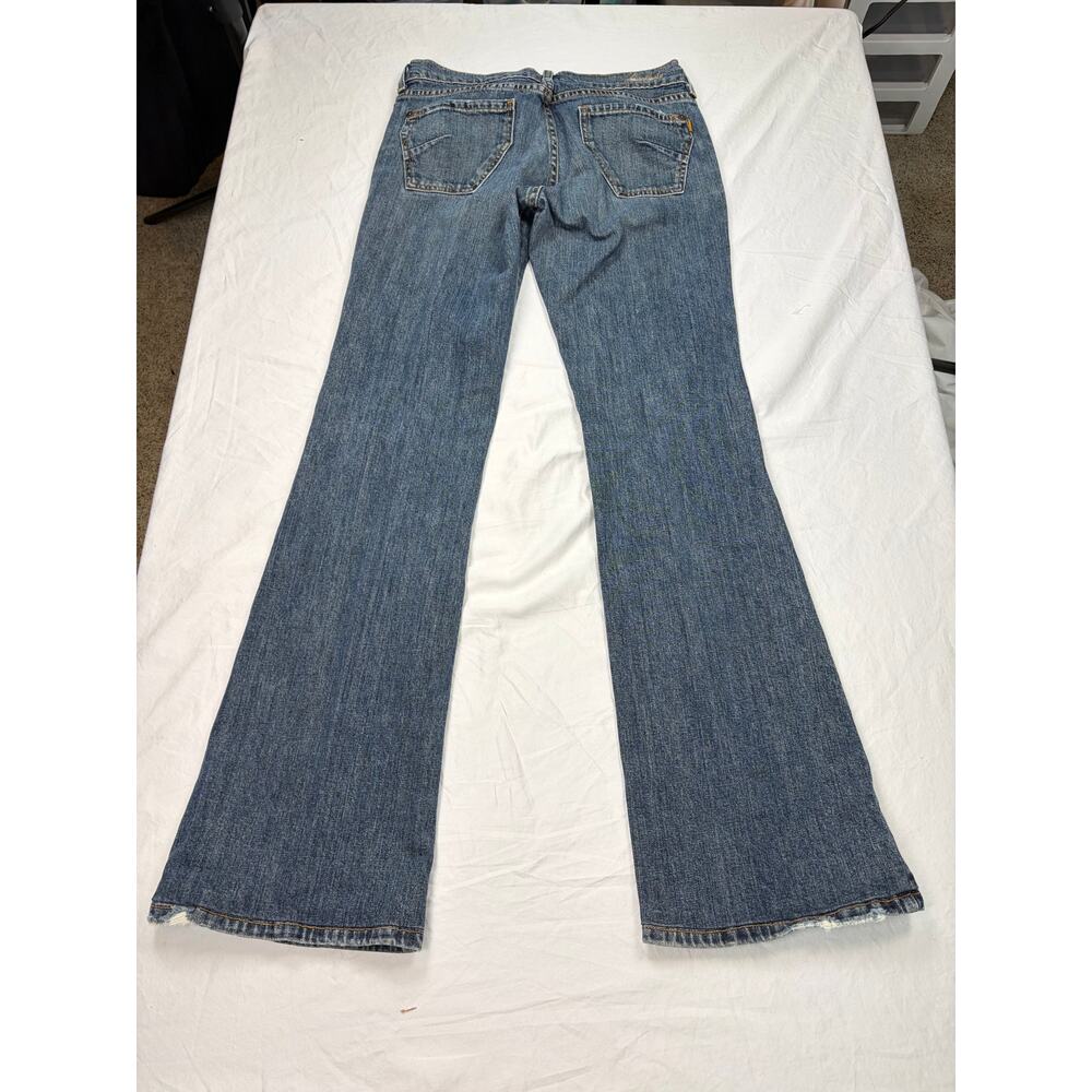VTG Y2K James low rise flare jeans, dark vintage wash, Size 28. retro, hemmed - Picture 4 of 5